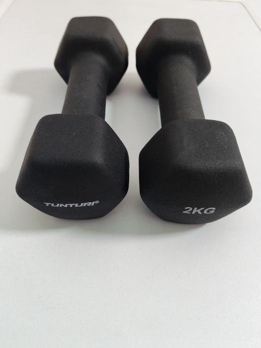 Set gantere neopren Tunturi, 1 kg, 2 kg noi.