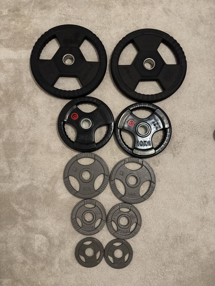 2 x Greutati cauciucate 10 kg Sportmann