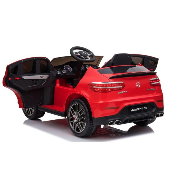 Masinuta electrica Mercedes GLC63s 70W 12V cu Scaun Tapitat #Rosu