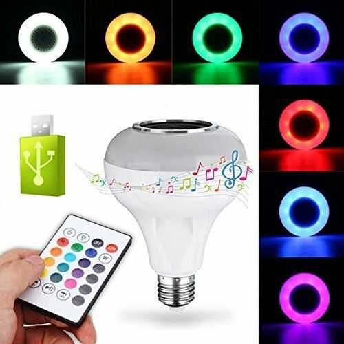 BLUETOOTH Музикална LED лампа крушка Е27 RGB Music ЛЕД Bulb блутут