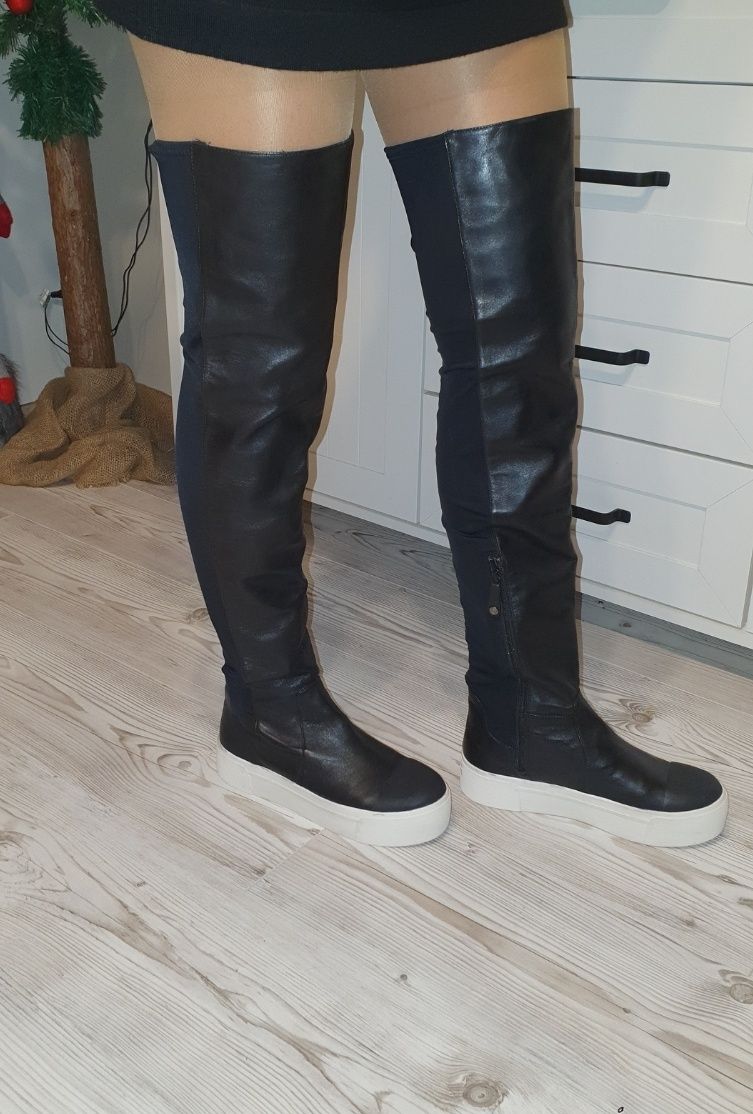 DKNY чизми ,ботуш -кецове н.38 естествена кожа