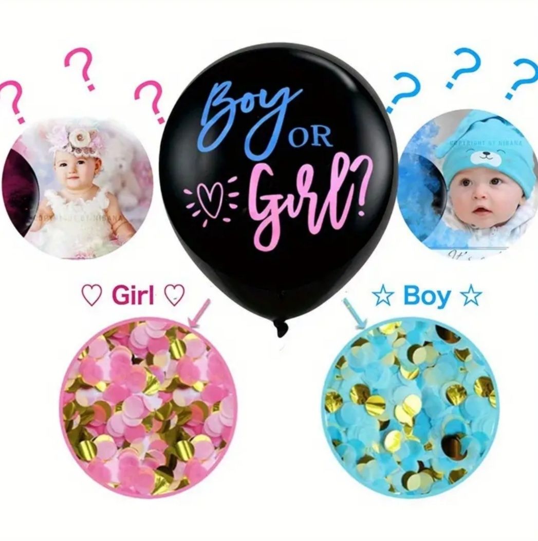 Кутии за балони с надпис ONE и голям балон boy or girl