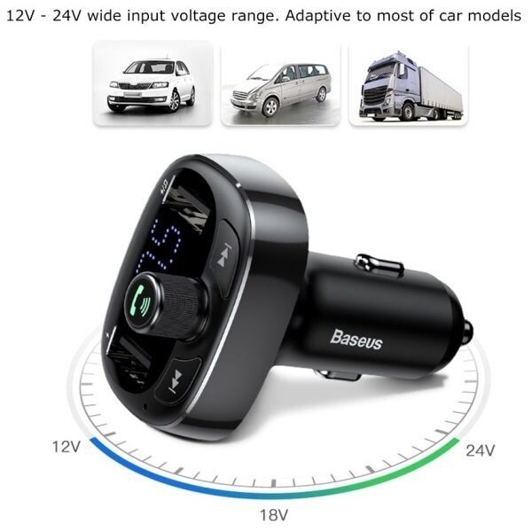 Baseus T Typed , Bluetooth MP3 Car charger