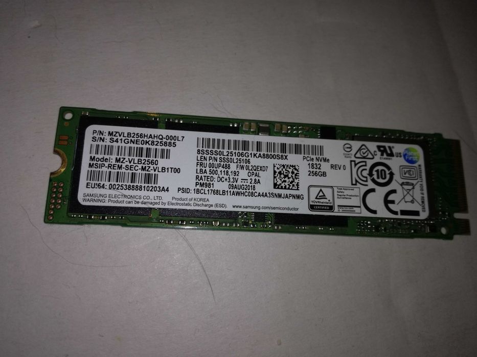 SSD NVMe SAMSUNG 981 256GB  M.2 2280 PCIe M2