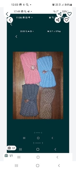 Вязанные  повязки на детей и подростков б/у в подарок  у любой покупке