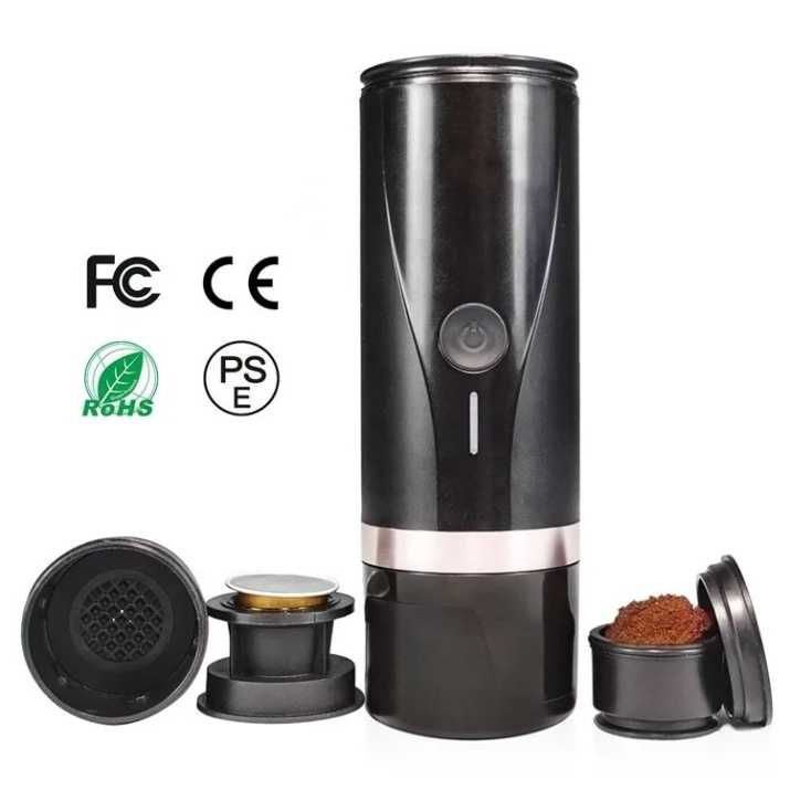 Преносима кафемашина за капсули и смляно кафе espresso със загряване