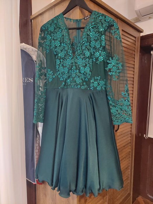 Rochie midi verde smarald, Artista, 42