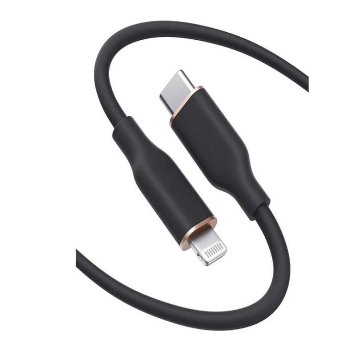 Силиконов кабел USB C to Lightning , 27W, 1 м, бял