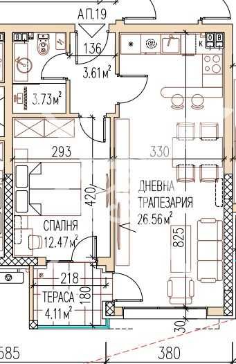 Двустаен апартамент в Остромила! Ново строителство!