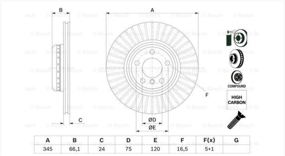 BOSCH 0 986 479 E06 Disc frana