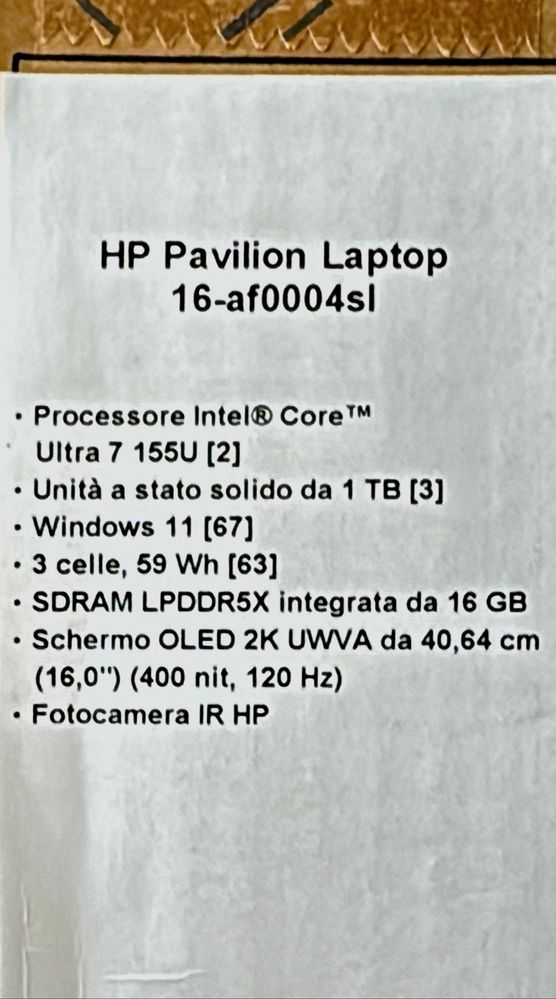 Laptop HP Pavilion 16‑af0004sl 16″ Silver, Ultra 7, 16GB/1TB, OLED Nou