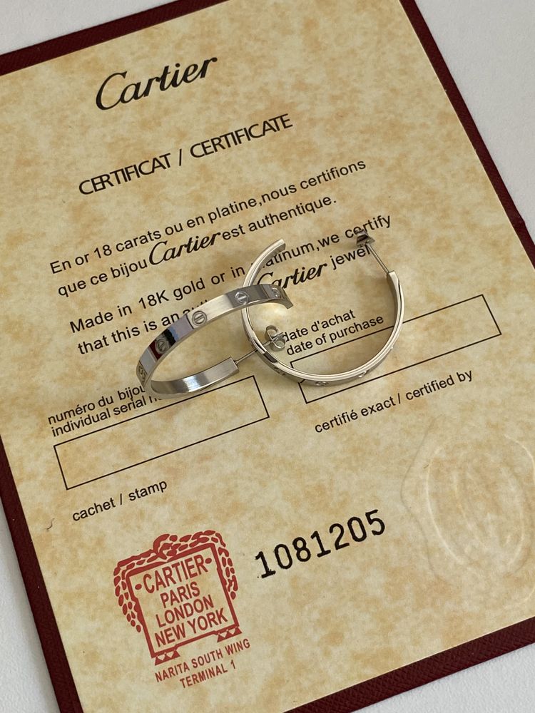 Cercei Cartier Love White Gold 585
