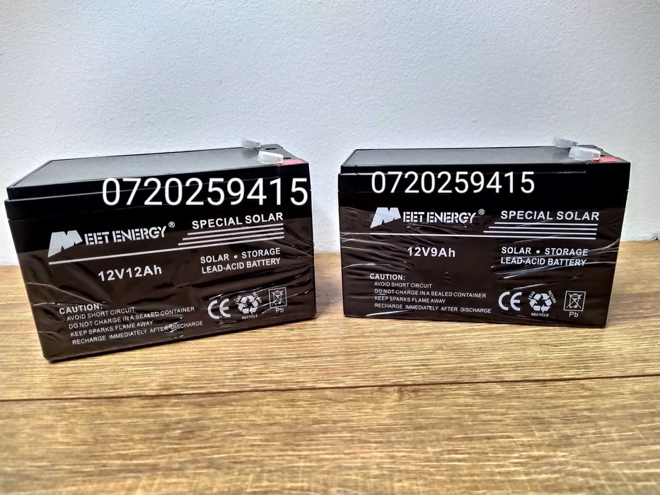 Acumulator pentru panou solar, Camping, Pescuit, Meet Energy 12V 12Ah