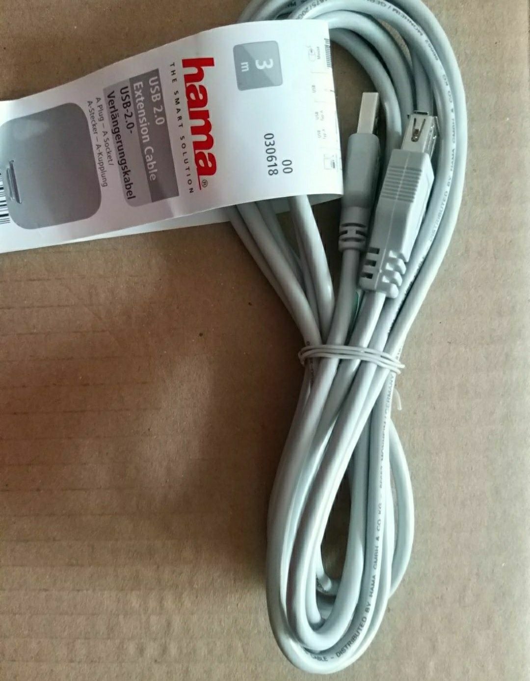 Extensie cablu Hama USB 2.0, ecranat, gri, 3 m