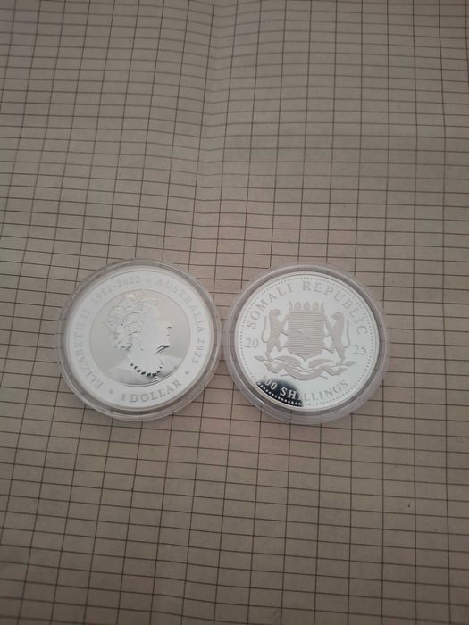 1 oz сребро Слон 25г./ Лебед 23г.
