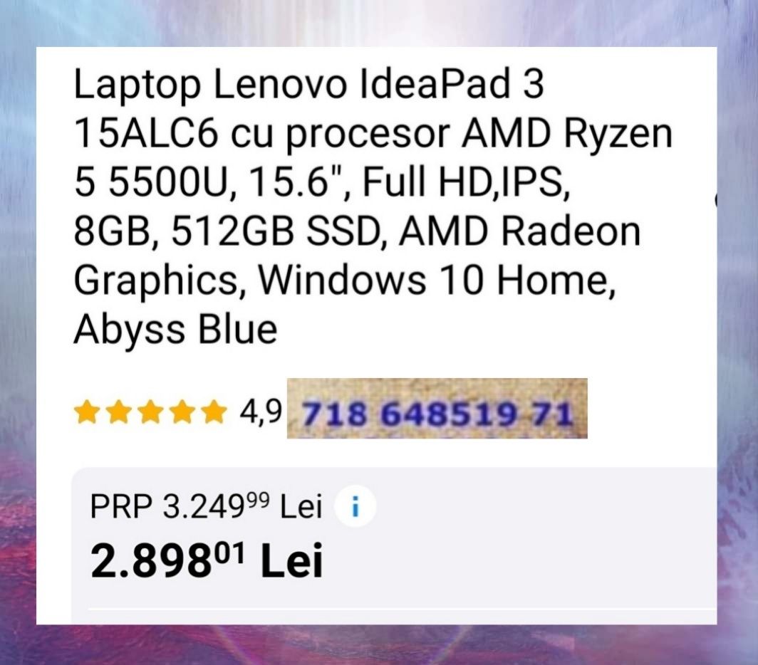 Laptop Lenovo IdeaPad 3 Abyss Blue