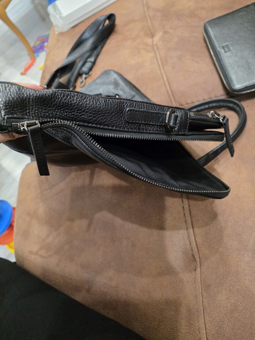 Кожена бизнес чанта /за лаптоп/  ENZO NORI + кожен портфейл ENZO NORI