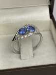 Iinel aur alb cu topaz albastru si diamante