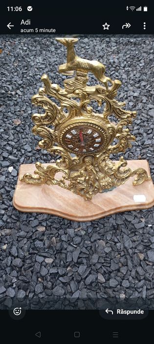 Ceas  semineu din bronz aurit
