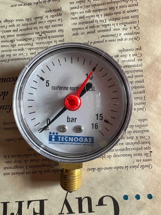Manometru radial 1/4 - 16 bar Tecnogas