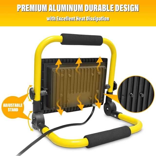 Reflector LED PICAA 50W IP66 alb rece 5000LM portabil