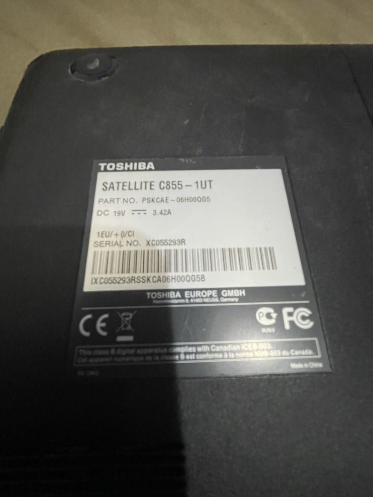 Laptop toshiba, satellite