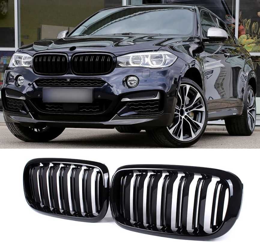Бъбреци с двойни ребра черен лак за BMW X5 F15, X6 F16 13-18Г