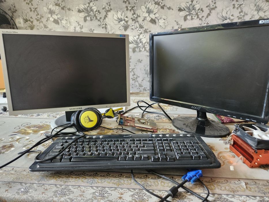 Мониторы, башенный кулер,видиекарта,наушники