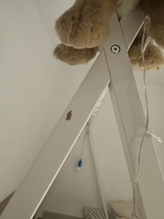 Pat pentru copii alb din lemn 90x190 cm Maralis Kave