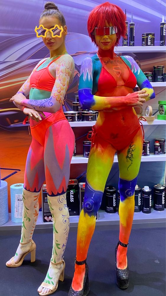 Pictura pe corp, profesional bodypaint, efect neon sau glow,m,