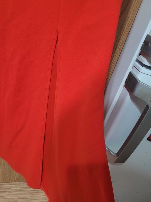 Rochie rosie de seara, model sirena, marimea XS