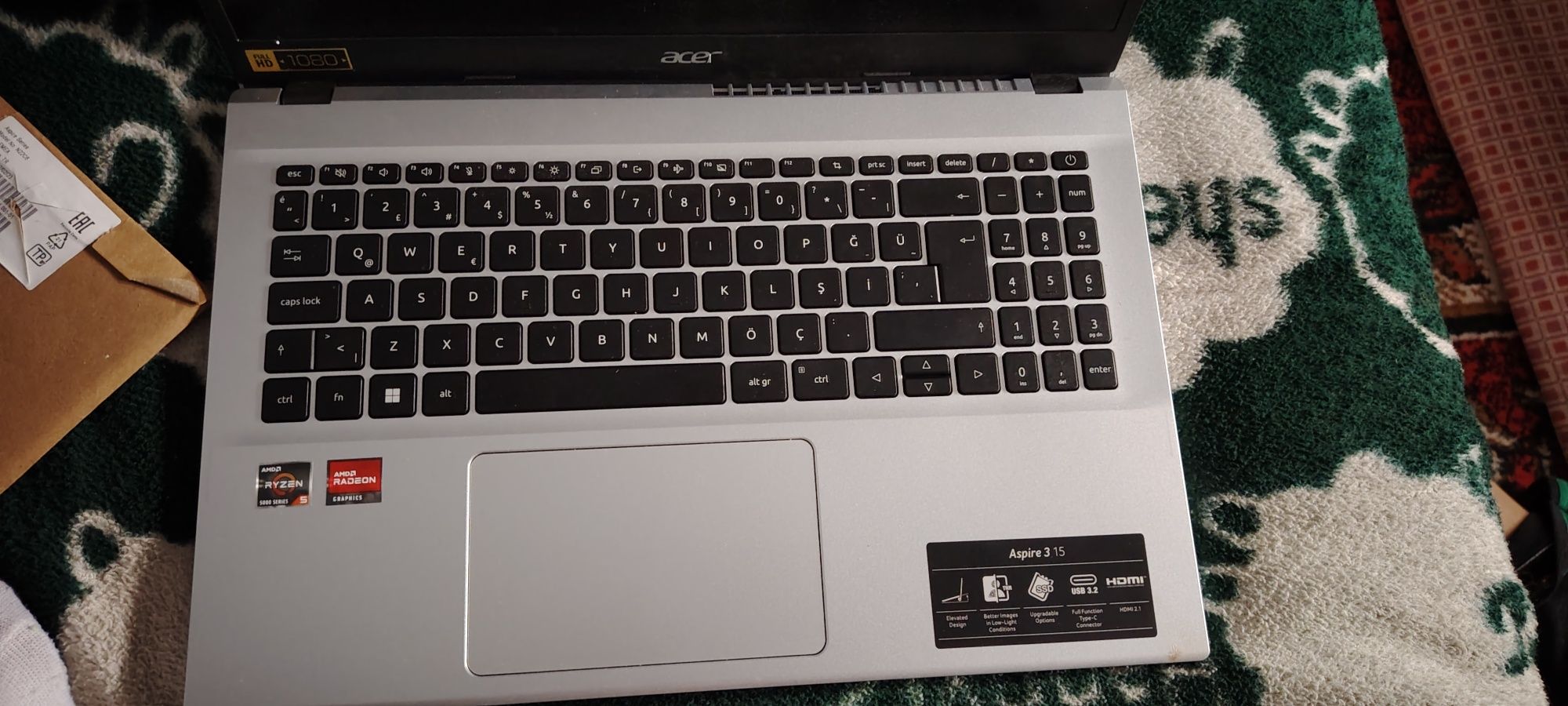 Noutbook acer  A315-44P-R4BS, rangi:Pure Silver, garantiya 1yil