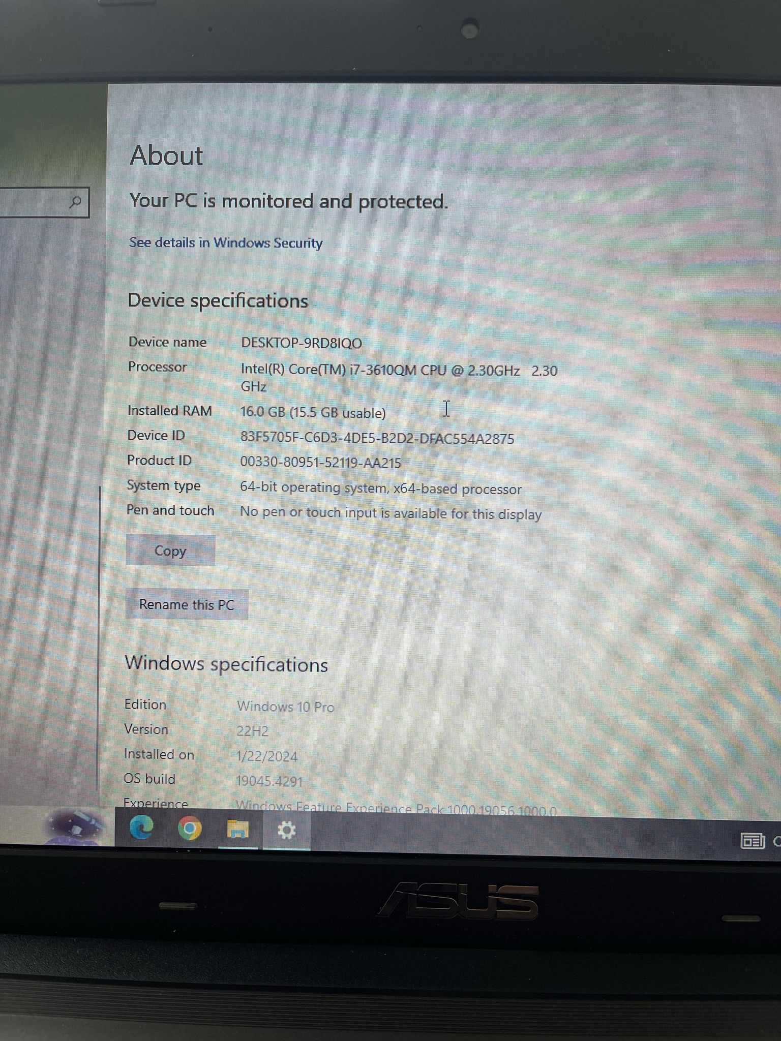 Transport gratuit! Laptop ASUS model S510U i7 8 GB Ram