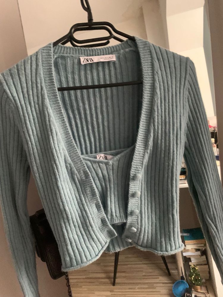 Compleu Top + Cardigan Zara, marimea S, fara defecte