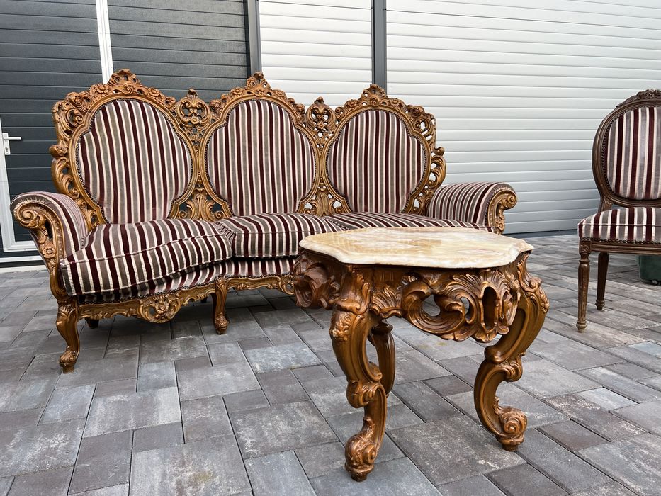 Set Canapea stil baroc ~ Antic Lemn masiv