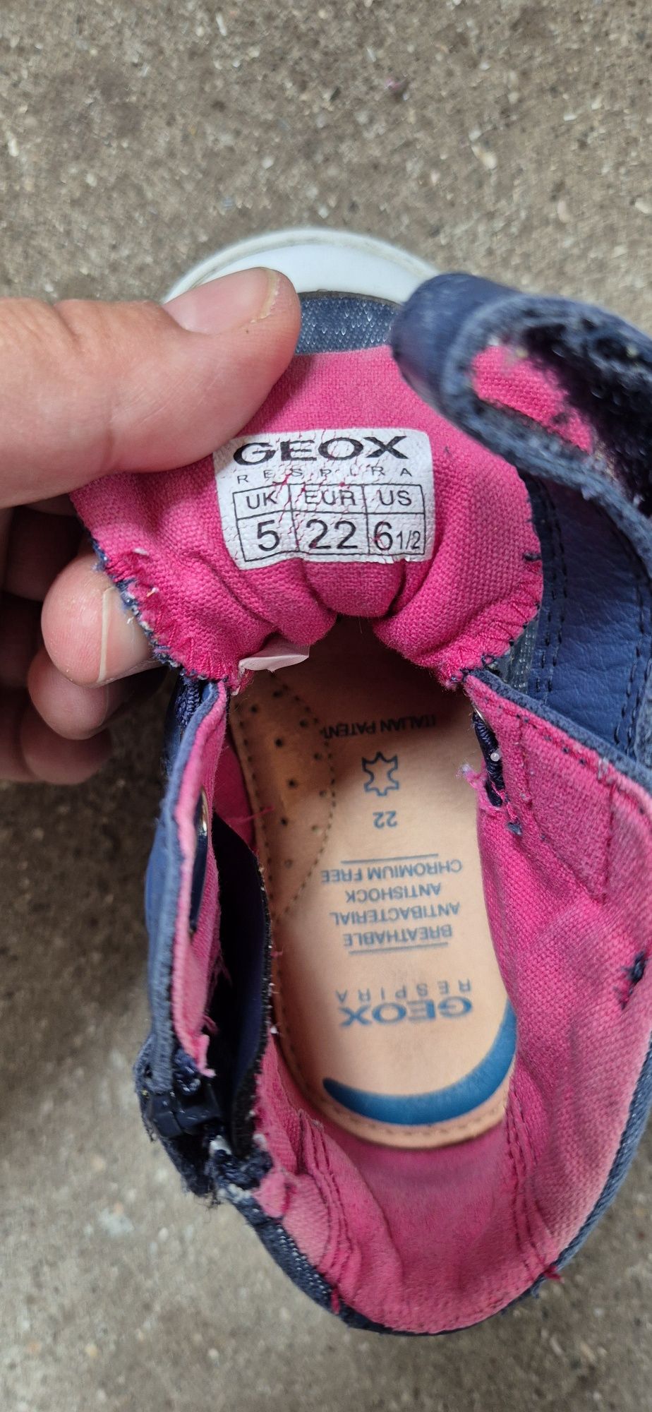 Geox -  Детски кецове Kiwi в синьо от деним и кожа 22 номер