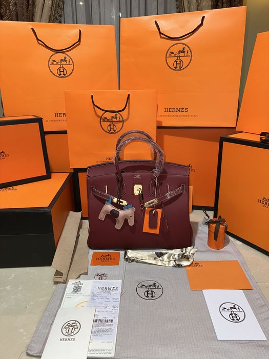 Geanta Hermes Birkin 35cm Burgundy/Accesorii Gold