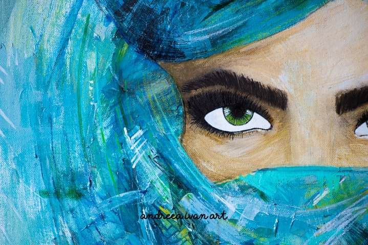 Tablou canvas- ( pictat cu acrilice pe panza)