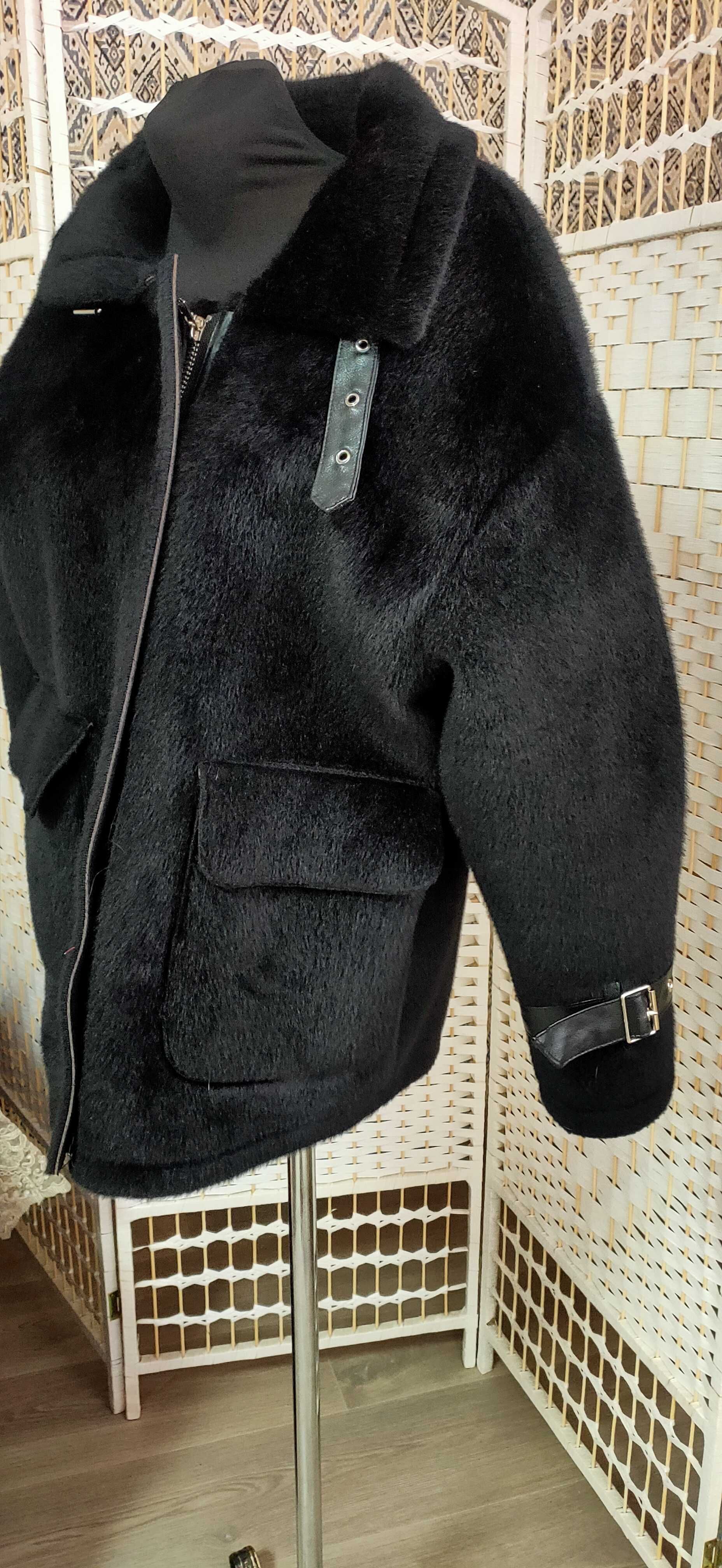 куртка-шубка из материала под мех размер от 42 до 46