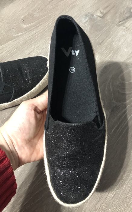 Espadrile negre marime 38 espadrile negre 38 espadrile sclipici 38