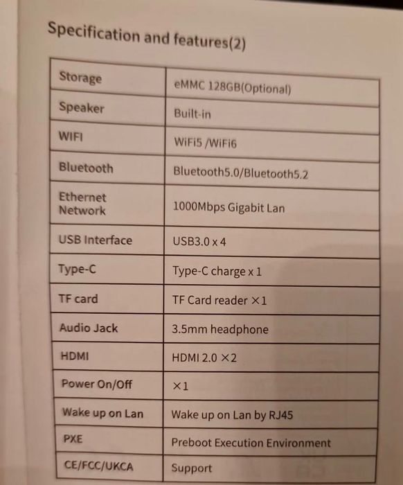 Mini PC Tableta 5,5" J4125 ram 8gb EMMC 128gb Touchscreen 2500 mAh NOU