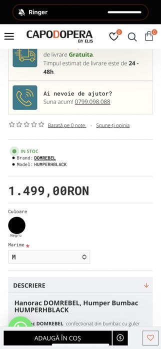 Hanorac Domrebel XL -200 lei