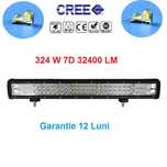 Led Bar 324 W drept alimentare 12-24 Spot si Flood 7D alb