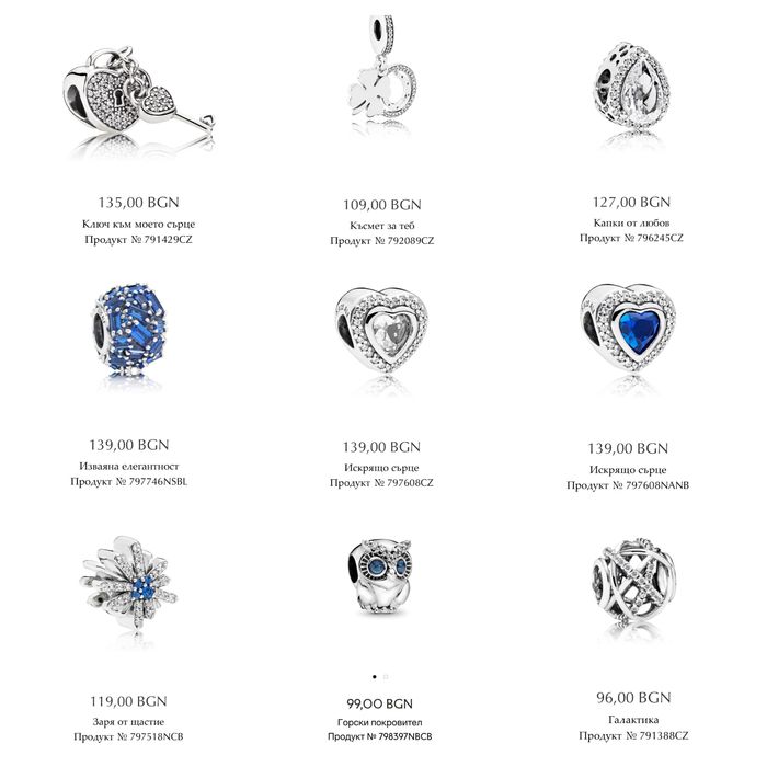 Талисмани Пандора гривни Pandora charms
