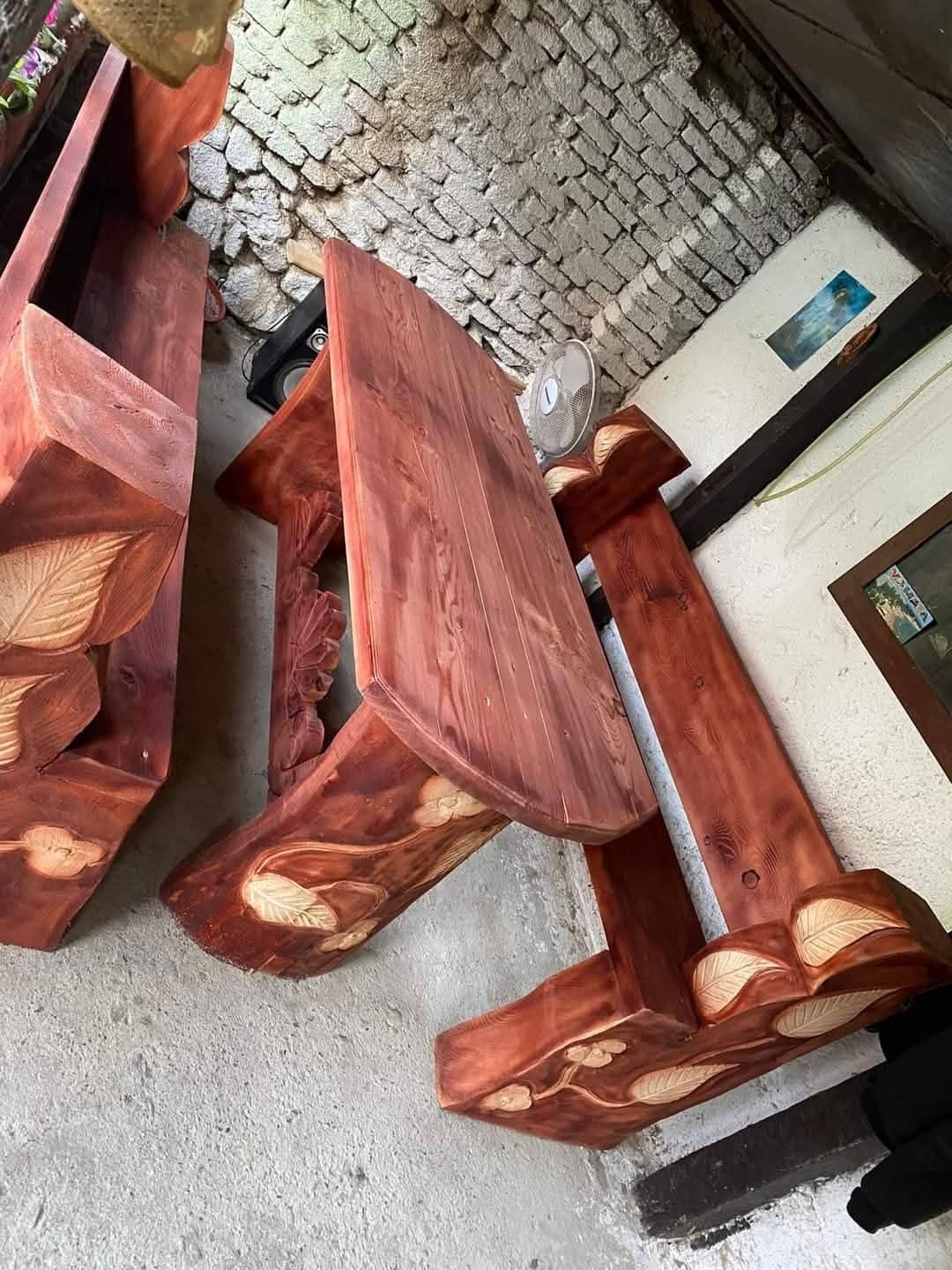 Masa, banca din lemn masiv - Unicat - Mobilier gradina