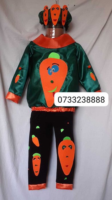 Costum Morcov pentru copii marimea 1 si 2 ( 3-4-5 ani)