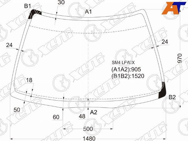 Стекло лобовое HONDA ACCORD 4/5D 89-93 Honda Accord