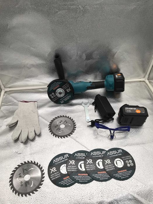 Polizor unghiular 48V, 125mm – Set complet cu accesorii