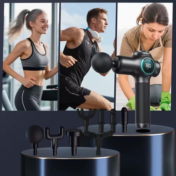 Професионален пистолет за мускулна релаксация на фасции/LCD/8 глави