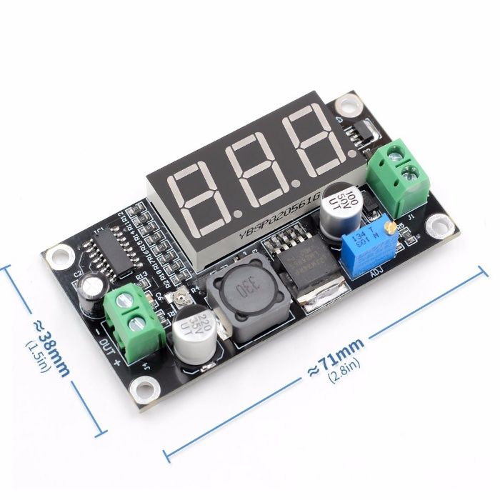 Modul coborare tensiune 3A DC-DC 3-40V cu LM2596 cu display